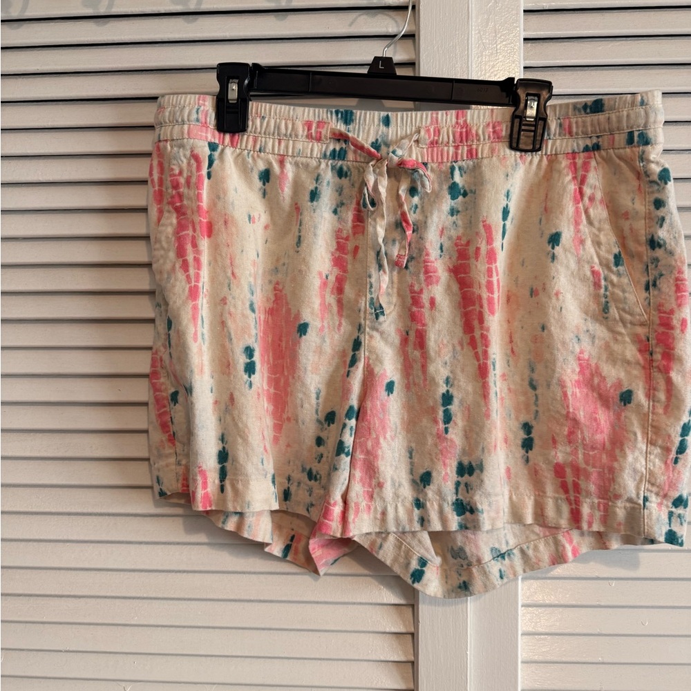Old Navy Pink and Blue Linen Shorts